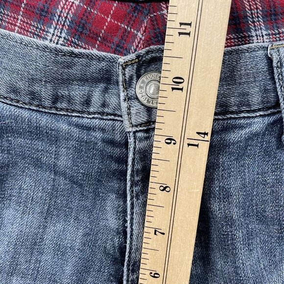 Eddie Bauer Thermal Jeans Womens 14 Plaid Lined Light Wash Denim - Picture 8 of 9